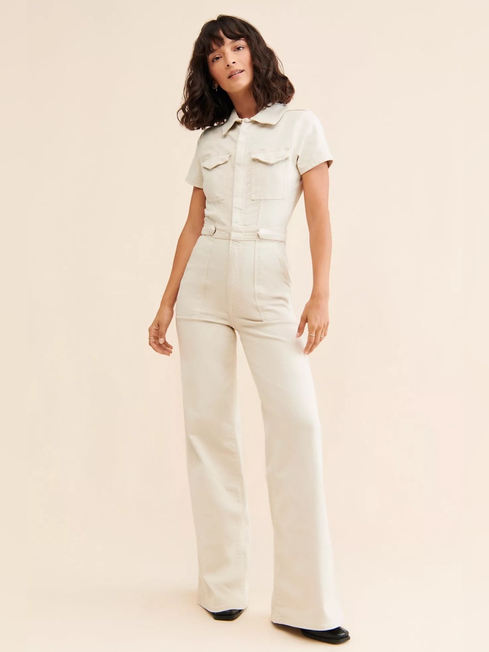 056 Good American Fit For Success Wide Leg Coveralls SZ0 P18  L54  W13 I28